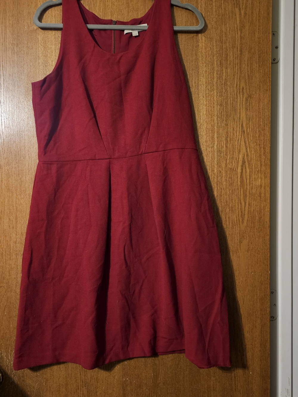 LOFT Sleeveless Mini Dress in Burgundy Red